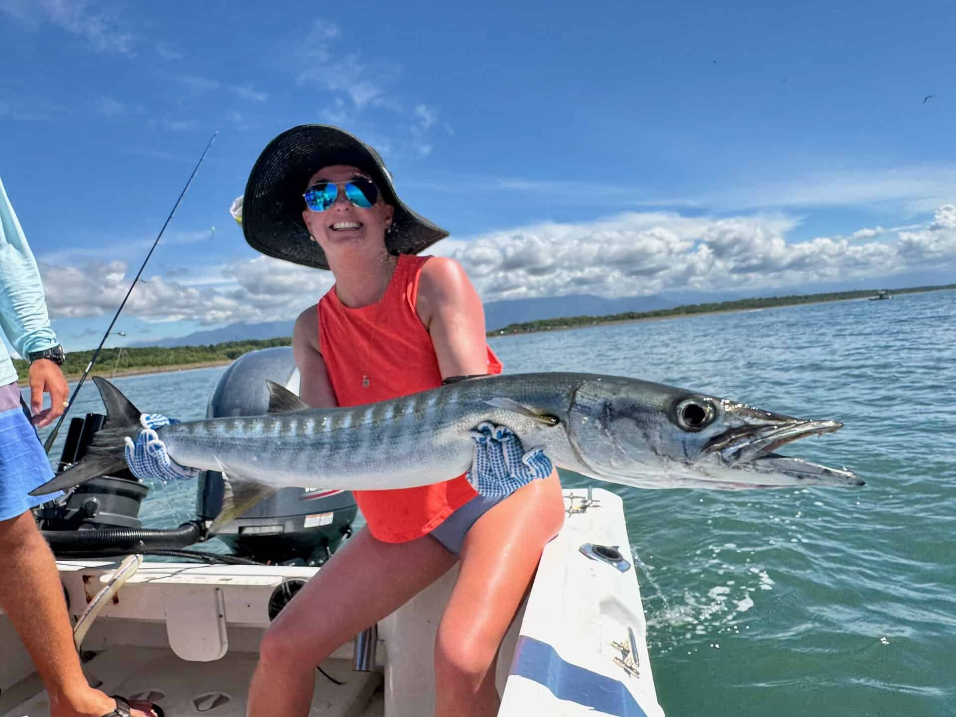 Barracuda caught aboard fly legend by this lady angler