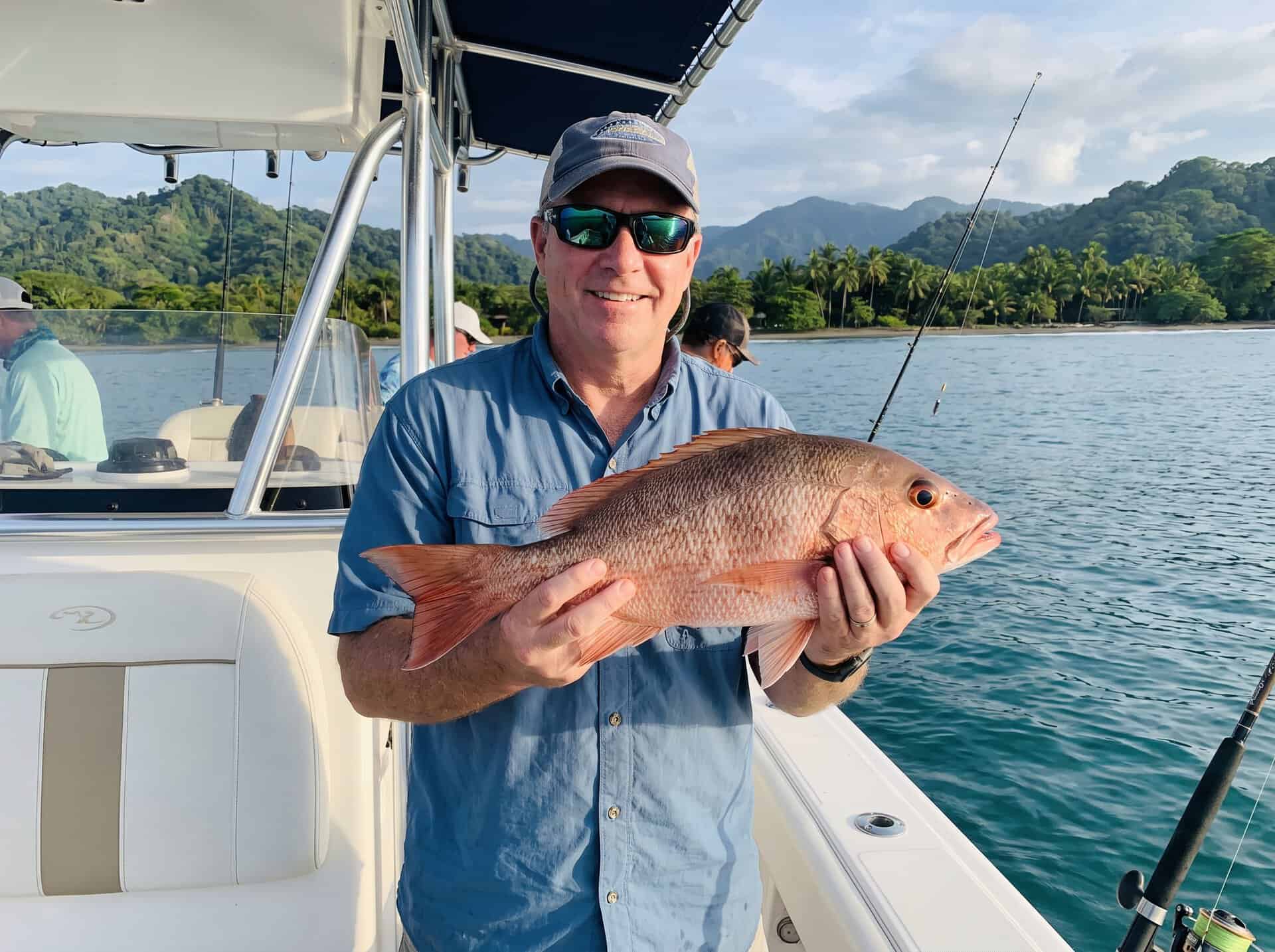 Snapper caught on an inshore fishing charter in Quepos, Costa Rica